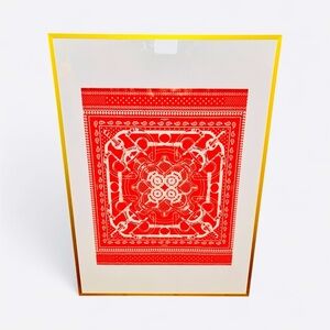 Hermès Framed Emblematic Wrapping Paper  2018 Authentic (1 Sheet, 19.5”x 19.5”)